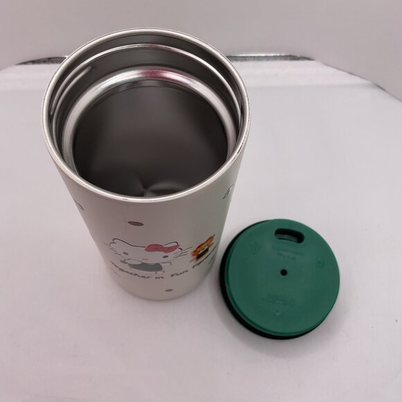 Hello Kitty X Starbucks 12 Oz Stainless Steel Tumbler With Green Lid - Picture 4 of 5